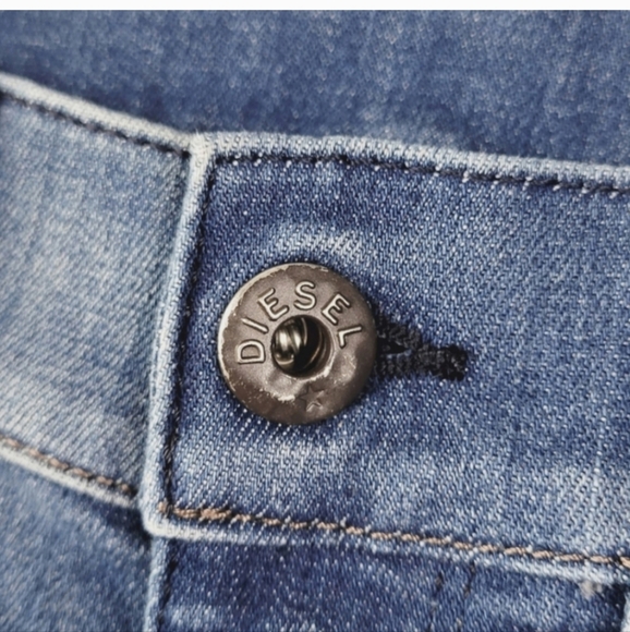 DIESEL LIVIER Stretch Super Slim Blue Low Waist Jegging Size 26 - Picture 5 of 11